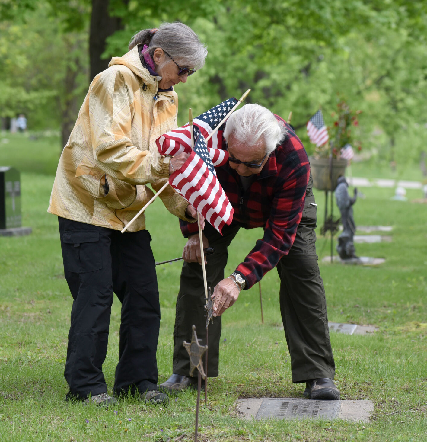 Flags at Oakwood Cemetery, Red Wing, Minnesota, Memorial Day